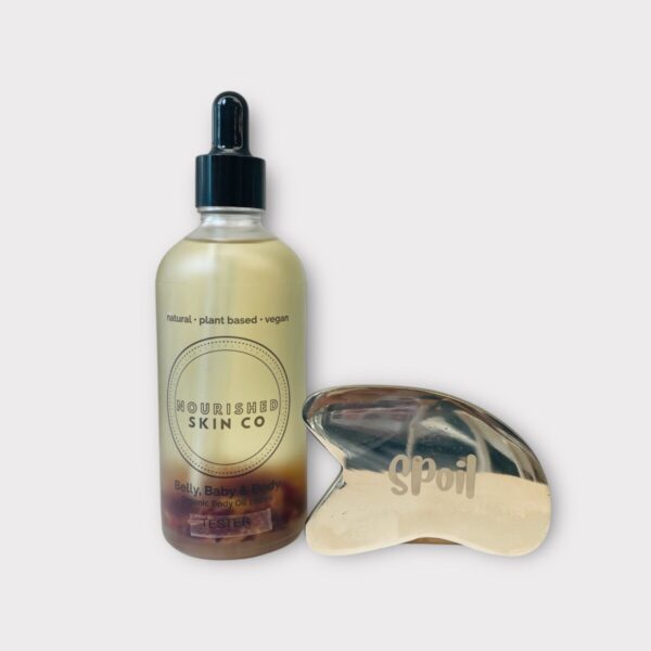 Nourished 有機金盞花舒緩護膚油 100ml X Spoil 黃銅刮痧板套裝