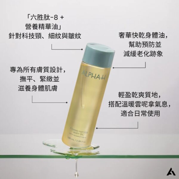 Alpha-H Firming Peptide Body Oil 緊緻嫩膚胜肽身體護理油 100ml：圖片 3