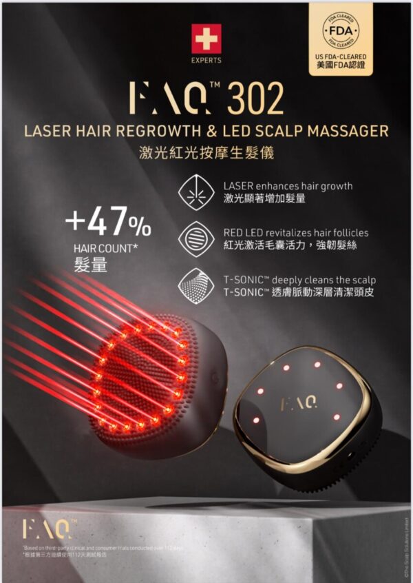 FAQ™ 302 激光紅光按摩生髮儀：圖片 3